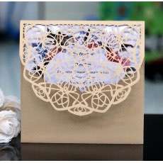 Holiday Greeting Card Wedding Supplies Laser Cut Paper Square Invitation Customization